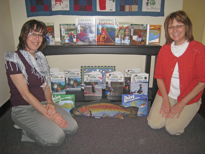 Fishing book display at Gracemor Elementary School, KC Missouri